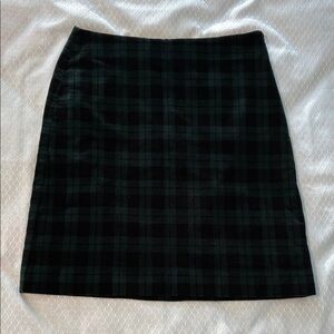 Talbots Petite Velveteen Black Watch Plaid Skirt Seldom Worn